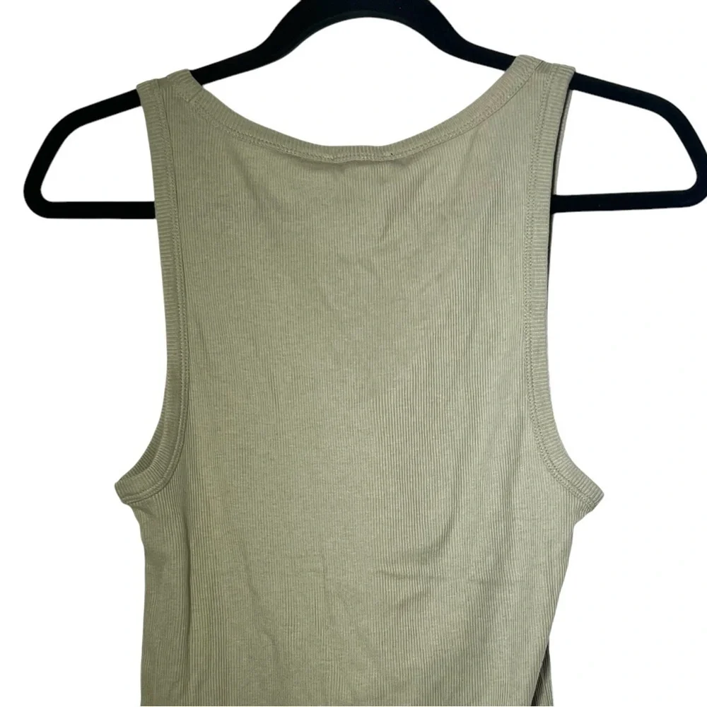 J Crew Light Green Ribbed Cutaway Tank Top NWT Medium